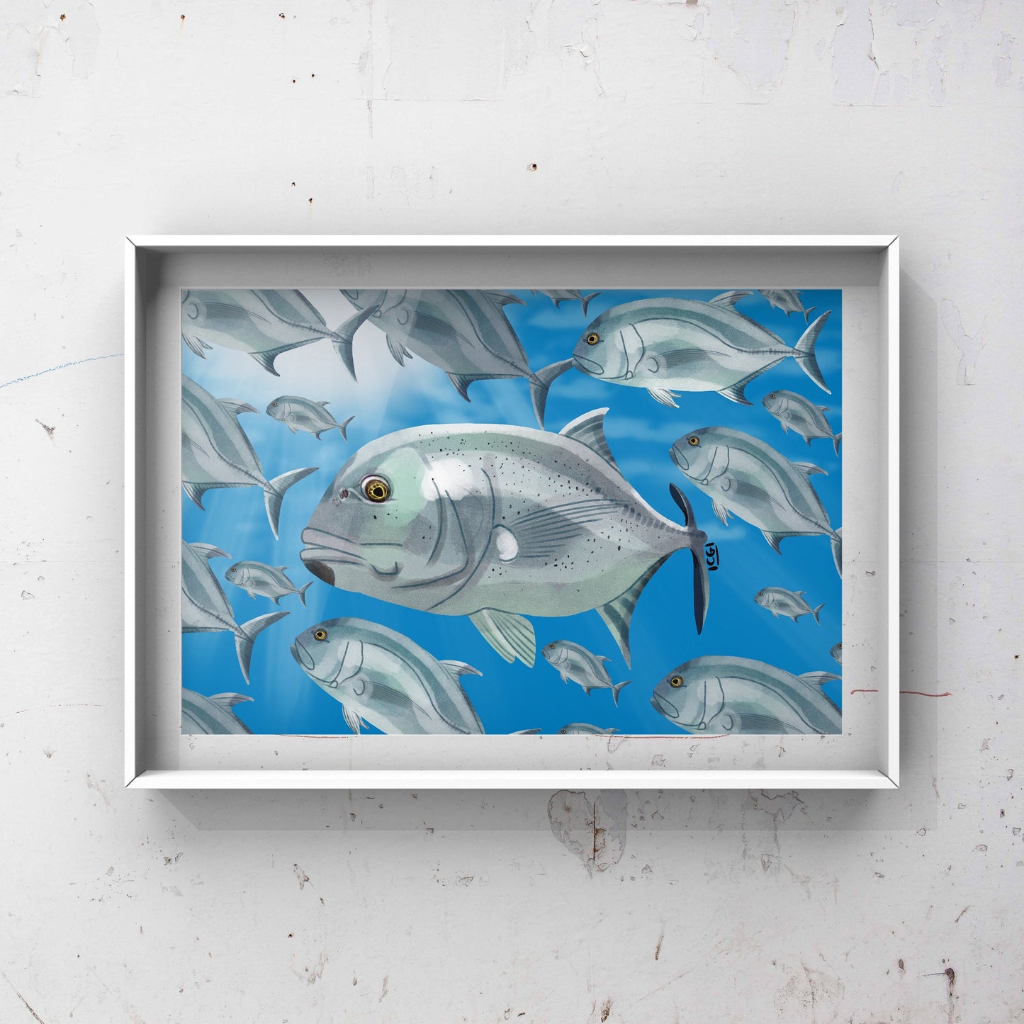 Giant trevally shoal